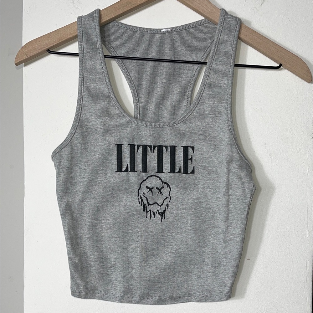 Source Unknown Gray Crop Top